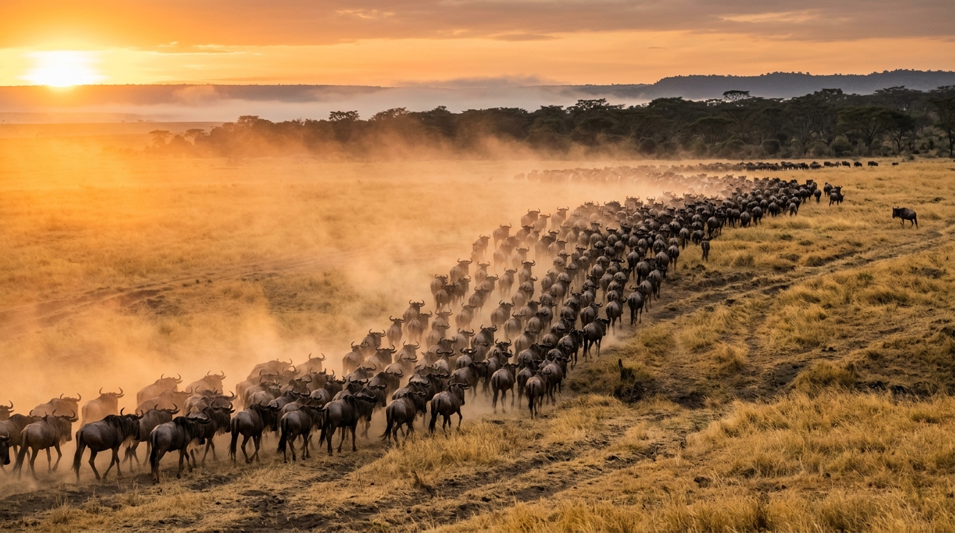 The northern Serengeti at golden hour